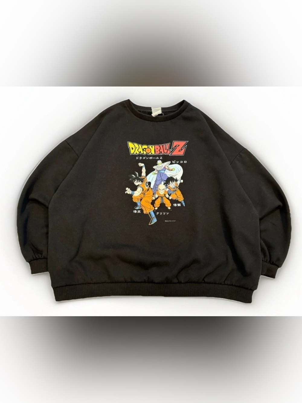 Dragon Ball Z Crewneck Sweatshirt Size Medium Black Anime Sweater Short Boxy Fit